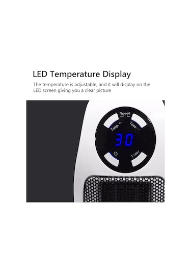 Wezone Eu Plug 500w Ptc Seramik Isıtıcı: Hızlı Isıtma, Sicaklık Gösterimi, 3s Hızlı Isıtma, Ağır Sesli Olmayan, Ev Ofis İçin Sıcaklık Kontrol Cihazı