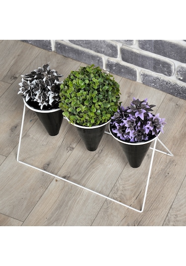 Fullreyon Vıpclass 3 Saksılı Metal Çiçek Standı - Saksılar Dahil - Vbs Diğer