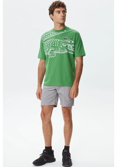 Lacoste Men's Regular Fit Cotton Bermuda Shorts Grey Erkek Pamuklu Bermuda Şort Gri