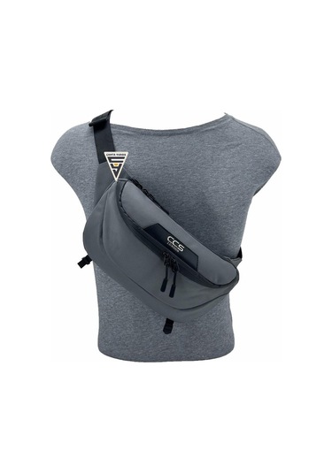 Ççs London 31412 Çift Gözlü Xl Bel Çantası Gri