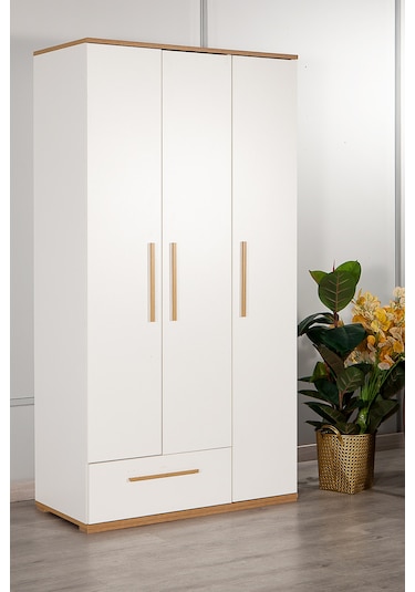 Eva 301 - 3 Kapaklı 1 Çekmeceli Gardırop