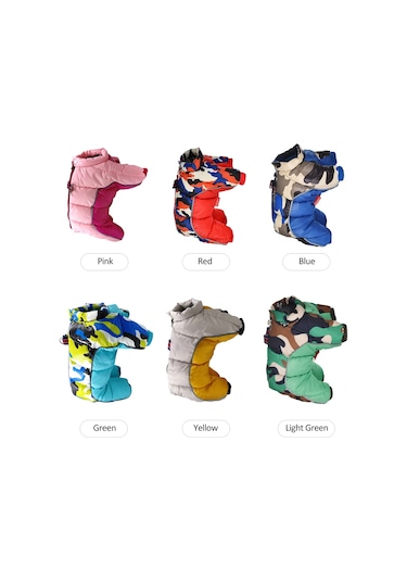 Vkemall Küçük Orta Boy Köpekler İçin Kışlık Pamuklu Dört Ayaklı Isı Sağlayan Giysi - Sarı M