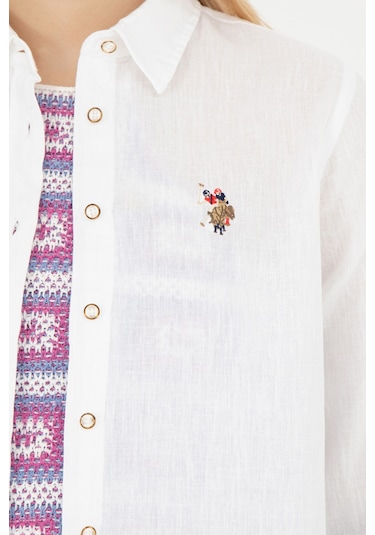 U.s. Polo Assn. Kadın Beyaz Gömlek Basic 50283991-vr013 Beyaz