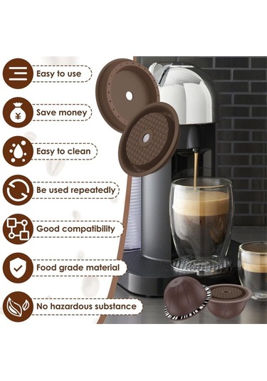 5 Adet Vertuo Tekrar Kullanılabilir Kahve Kapsülü, 2 Adet Silikon Kapaklı Kahve Kapsülü, 1 Adet Kaşık Ve Fırça 150 Ml Diğer