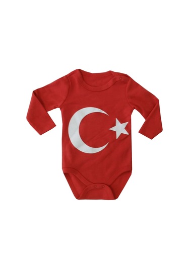 Feyzamavm Feyzamavm Unisex Bebek Ayyıldızlı Uzun Kollu Çıt Çıtlı Bebek Zıb