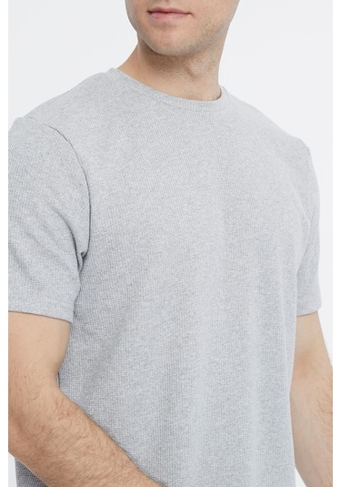 Bella Dossi Waffle Kumaş 0 Yaka Erkek Günlük Ve Spor Şort Takımı Gri