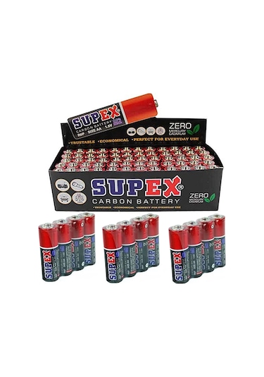 SUPEX R6 1.5V ÇİNKO KARBON AA KALEM PİL 60LI PAKET