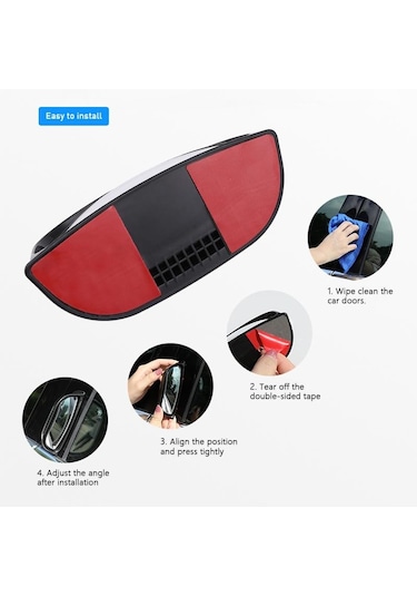 Siyah B Sütunu Kör Nokta Aynası Araç Dikiz Aynası Geniş Açılı Arka Koltuk Yardımcı Gözlem Aynası Güvenlik Sürüş 1pc