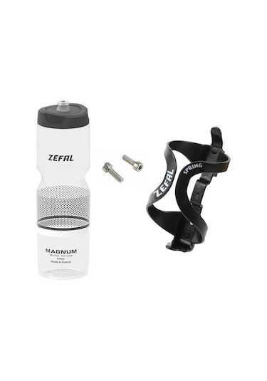 Zefal Magnum Şeffaf Ve Spring Matara Seti Vida Siyah - Kırmızı - Beyaz