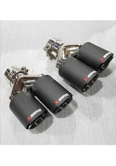 Akrapoviç Akrapoviç Egzoz Ucu Karbon Çift Çıkış Açılı 2adet Dual 100mm Çarpraz