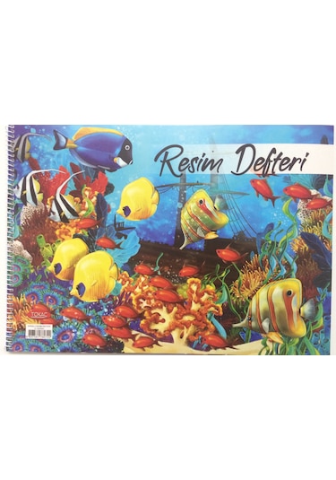 Resim Defteri 15 Yaprak Orta Boy Spiralli Telli 25x35