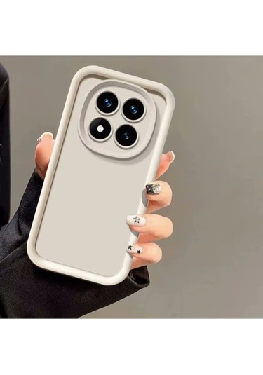 Xiaomi Redmi Note 14 Pro 5g / Poco X7 5g Kılıf Kamera Korumalı Kalın Kenarlı Viera Silikon Case Krem
