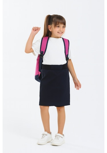 Kız Çocuk Beli İpli Okul Kaşkorse Şort Etek G2025-1 Lacivert