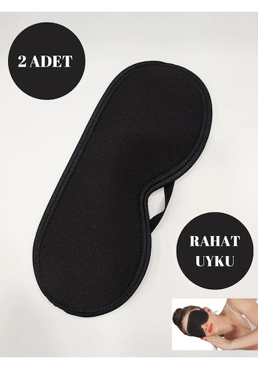 2 Adet Uyku Göz Bandı Uyumak İçin Göz Bantı Uyku Bandı Siyah