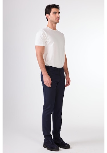 Dufy Lacivert Erkek Slim Fit Düz Pantolon - 103918 Lacivert