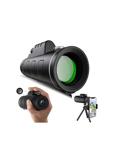 Monoküler Dürbün, 12x50 Yüksek Çözünürlüklü Monoküler Teleskop Akıllı Telefon Tutucu Tripodlu Yetişkinler