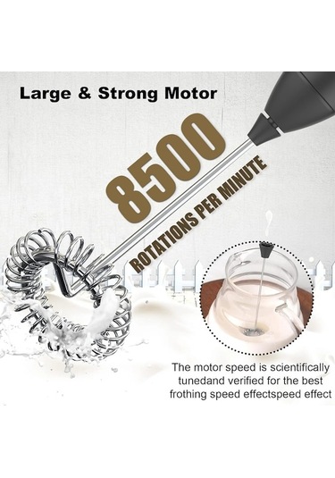 Ulzyvf Yumurta Usb Süt Siyah Siyah Şarj Saplı Mını Makinesi Köpürtücü Köpük Karıştırıcı Kahve Hız Elektrikli Edilebilir Çırpma Çırpıcı Blender 3 Rm Siyah