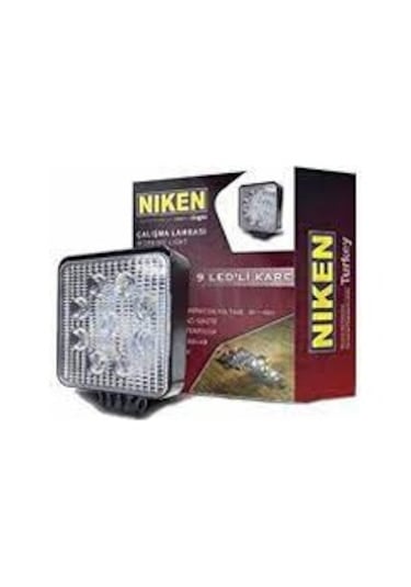Niken Projektör Çalışma Lambası Kare 9 Ledli 12-24 Volt 1adet