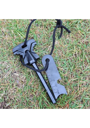 Valkyrie 8mm 8.5cm Magnezyum Ateş Başlatıcı Bar - %100 Katkısız Alüminyum İçermez Fire Starter Siyah