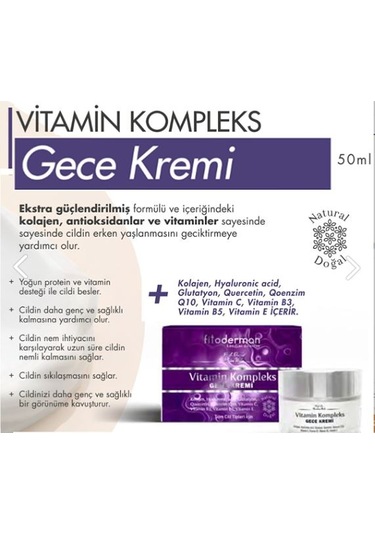 Fitoderman Vitamin Kompleks Gece Kremi 50 ML