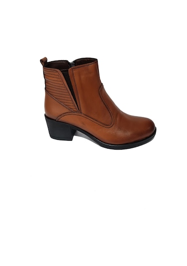 Öztürk Fermuarlı Hakiki Deri 5 Cm Topuklu Kadın Bot Marka-835 001