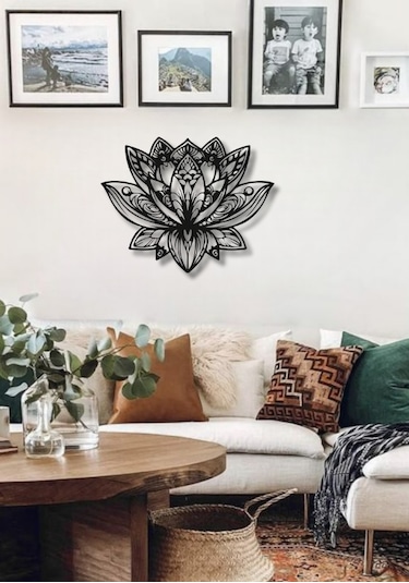 Mandala Lotus Çiçeği Metal Duvar Dekoru