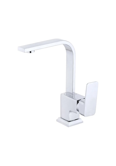 Krom Kısa Kare Lavabo Bataryası Aç Kapa Musluk Garantili Krom