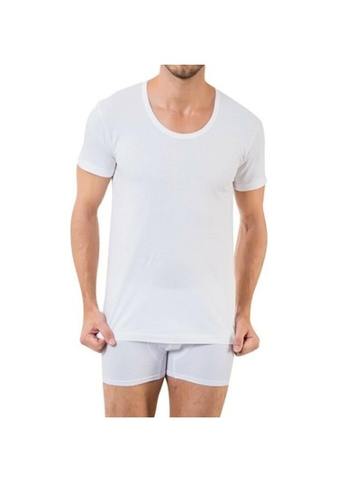 Nazar Yıldız Erkek Bisiklet Yaka Atlet Fanila Beyaz