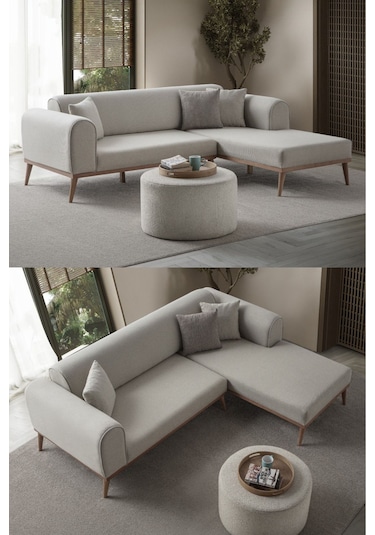 Rebull Köşe Koltuk Takımı Krem Antrasit