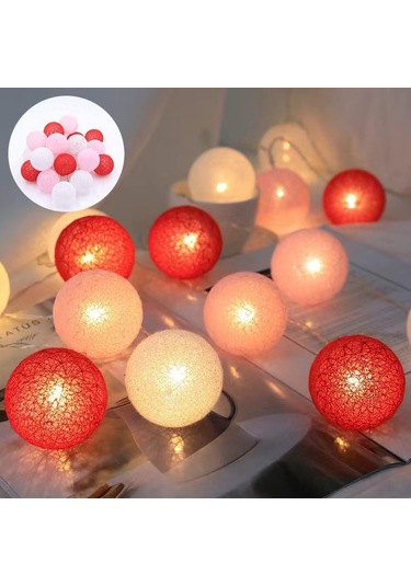 Youmex 3 Cm Beyaz Pamuk Topu Led Işık Zinciri - 3 Metre 20 Işık, Usb Beslemeli, Odalar Ve Kutlamalar İçin Dekoratif Aydınlatma Beyaz