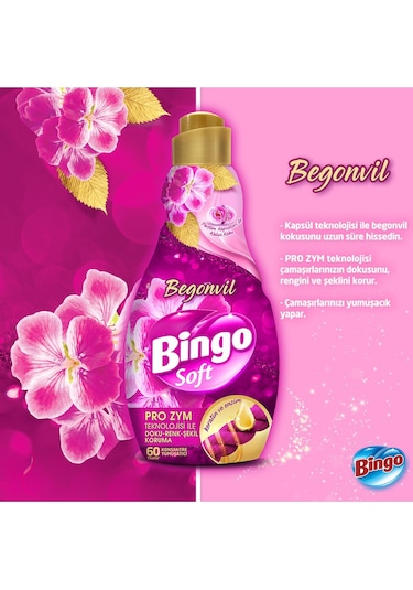 Bingo Soft Konsantre Çamaşır Yumuşatıcısı Begonvil 4 x 1440 ML