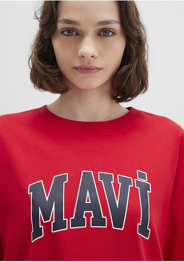 Mavi - Mavi Logo Baskılı Kırmızı Tişört 1600843-82054 One Sıze Çok Renkli