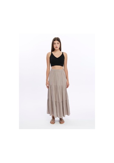 Nora Uzun Etek Bej