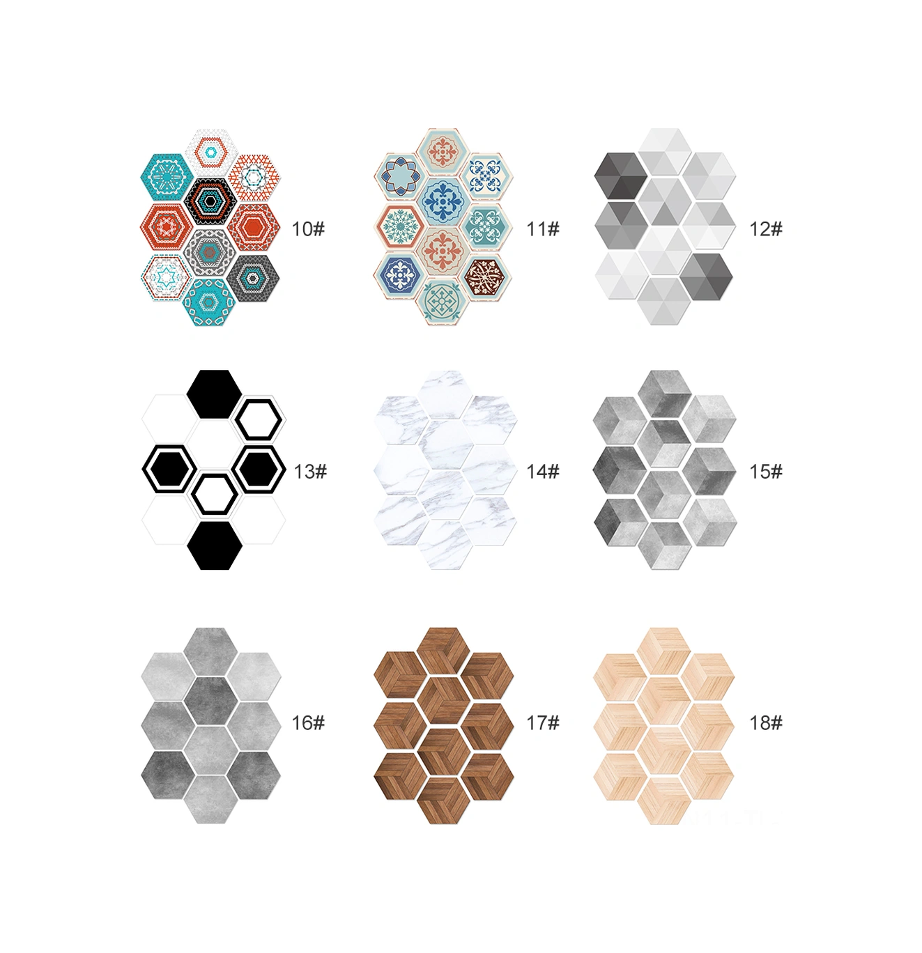 Hombey Pvc Zemin Sticker 10 Adet, 20x23 Cm, 27 Desen Seçeneği, Kolay Yapıştır & Çıkar, Duvar/zemin/tahta Uygulanabilir, Ev Dekorasyonu Yeni Look Diğer