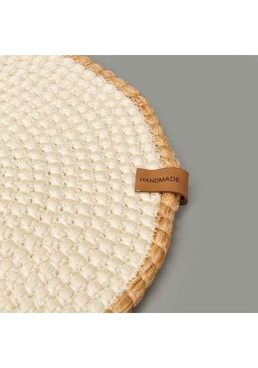 Evidea Soft Palm Nakışlı Supla - Ekru - 33x33 Cm Ekru