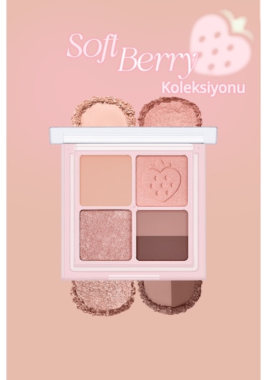 Mat, Parıltılı Tonlarda 5'li Far Paleti Perıpera Ink Pocket Shadow Palette 08 Strawberry In Mute 08 Strawberry In Mute