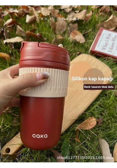 Retro Saman Çift İçecek Seramik Termos Bardak-parşömen