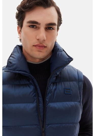 Twn Slim Fit Saks Mavi Düz Yelek Mont 3ecy70501502m 750