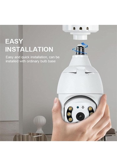 Flybuy 360 Derece Ampul Kamera Wifi İç Mekan, 2.4/5ghz Ve 5ghz Wifi Ampul Kamera, 1080p Ampul Kamera Tam Renkli Güvenlik Kam