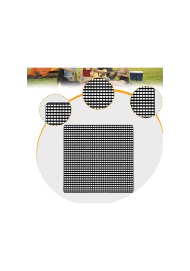 Homyl Piknik Battaniyesi Su Geçirmez Büyük Katlanabilir Plaj Siyah Beyaz Izgara Çok Renkli