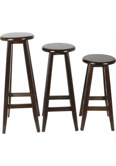 Ceviz Ahşap Bar Taburesi (70 cm)