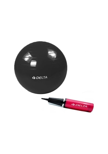 Delta 65 CM Siyah Deluxe Pilates Topu ve Çift Yönlü Pompa Seti