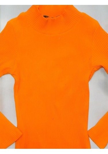 Kız Çocuk Kaşkorse Balıkçı Yaka Bluz-14326 Turuncu