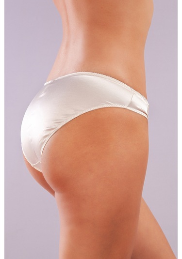 Golshan Giselle Mini Slip, Kadın Güpürlü Saten Ekru Külot Çok Renkli