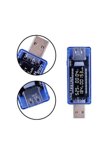 Cep Telefonu Şarj Test Kontrol Cihazı Pil Durumu Kapasite Akımı Usb Çıkışı Ölçer