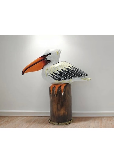 Ahşap Pelikan 45 Cm Renkli