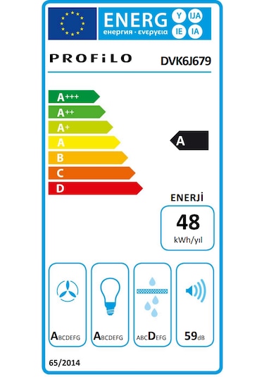 Profilo DVK6J679 60 CM Cam Duvar Tipi Davlumbaz