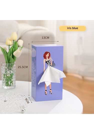 Reedark Kartoon Güzeli Mini Masaüstü Dekoratif Mendil Kutusu - Uçan Etki Li Rperi Renkli Kiz Figürlü Pratik Dekor Aleti