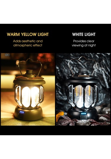 Geeksen Yeşil Led Kamp Lambası, Şarj Edilebilir, 6-24 Saat Süre, 20-280 Lumens Işık, Demir+abs Malzeme Çok Renkli