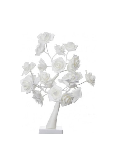 24 Led Gül Ağaç Lambası, Islak Beyaz Işık, Ev Dekorasyonu, Yatak Odası, Salon, Romantik Ambiyans, Pil İle Çalışır Beyaz Beyaz